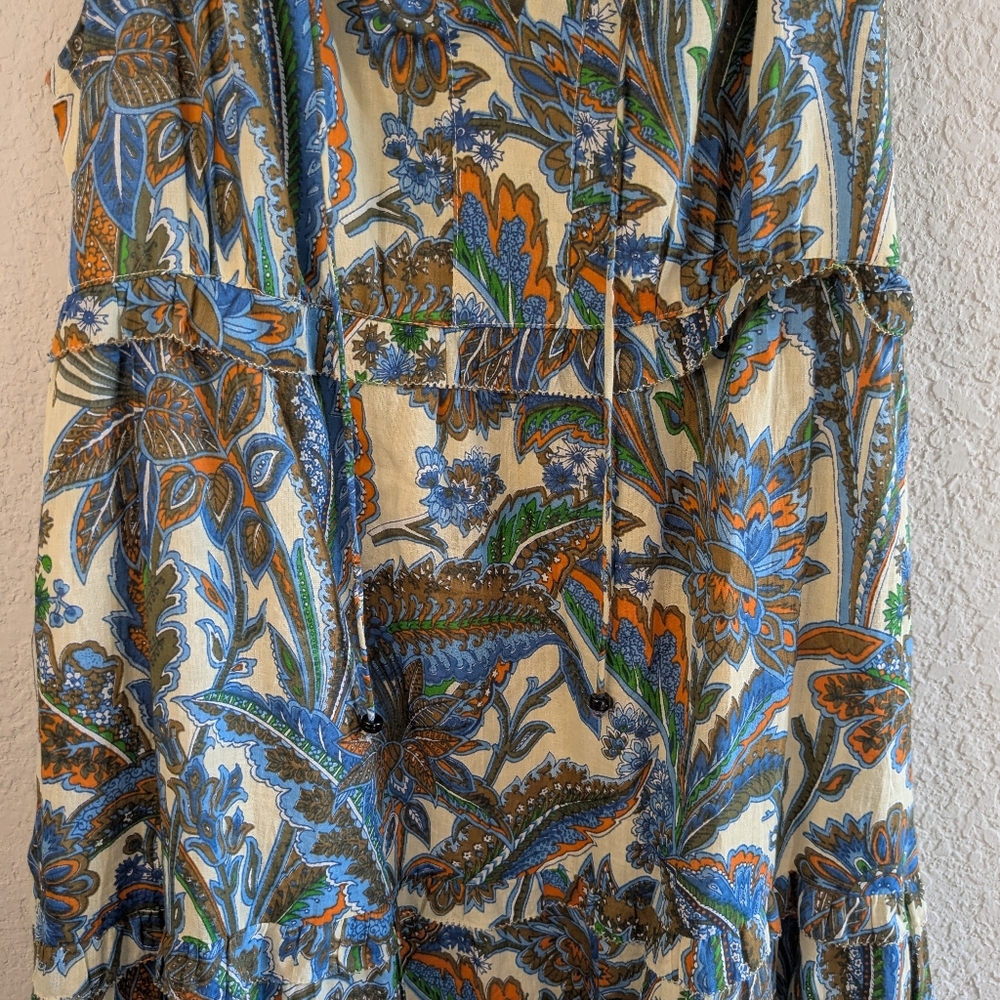 House Of Harlow 1960 Maxi Dress M Halter Neck Tiered Skirt Paisley Boho 70's - Picture 5 of 9